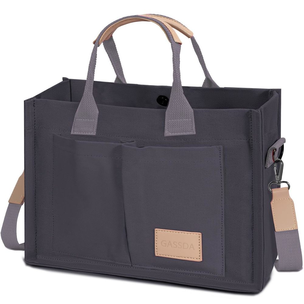 Stylish Canvas Tote Purse w/ Pockets - Crossbody & Top Handle